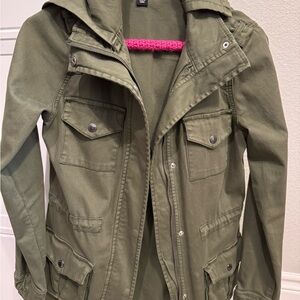 Olive Green Women's Hooded Jacket